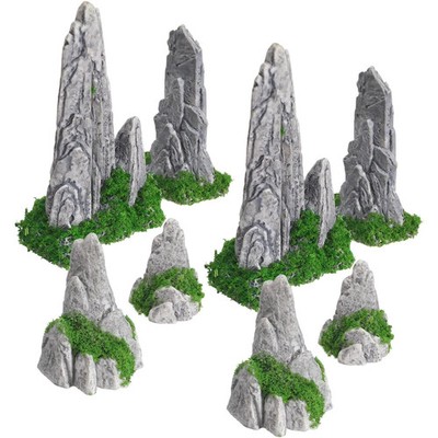Miniatur Steingarten Deko Garten, 8 Stück Mini Harz Steingarten Ornamente Deko