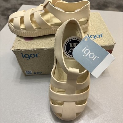 Igor beige Sandalen waschbar Strandschuhe - Kinder Komfort Innensohle - UK 9 / EU27