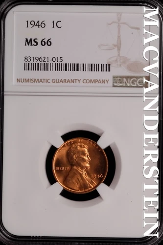 1946 Lincoln Wheat Cent-NGC MS 66 Brilliant Uncirculated Lustrous #SLG286