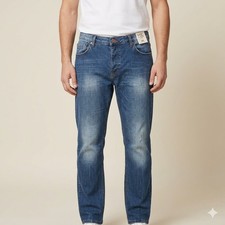 H.E. by Mango Bob Straight Leg Denim Jeans Bl...