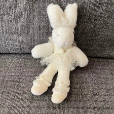 Russ Berrie Ophella Little White Ballerina Bunny w Iridescent Tutu 8 Plush Toy