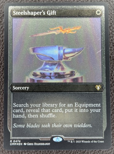 MtG Magic Steelshaper's Gift Foil Etched Rare CMM #474 Commander Masters x1