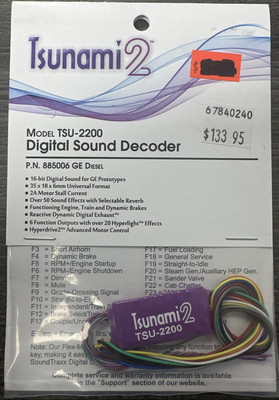 Soundtraxx #885006 Tsunami 2 Model TSU-2200 Digital Sound Decoder - GE Diesels