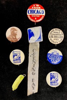 Lot 8 1933 Chicago World's Fair pins First Day Balbo Heinz Visitor more
