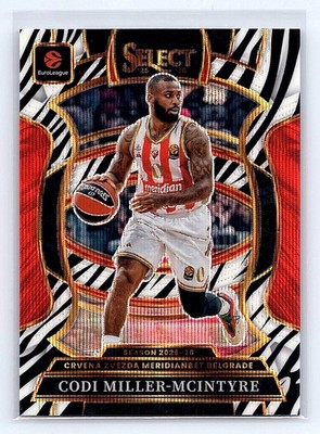 CODI MILLER-MCINTYRE 2025-26 Panini Select EuroLeague #79 Zebra Prizm SSP