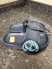 Wonder Nation Slides Sandals Boys Size 13-1 Smile Pillow Slides Navy Slip On New