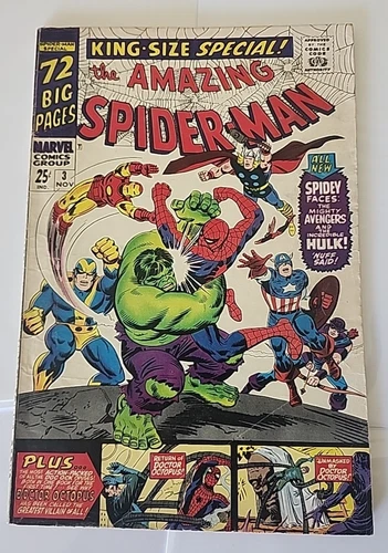 Amazing Spider-Man King-Size Annual #3 Avengers, Hulk (1966 Marvel) Silver Age