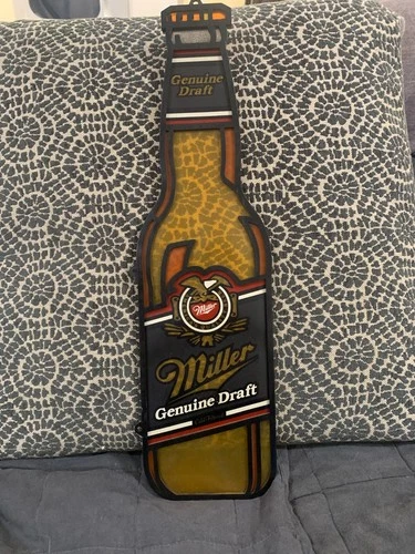 Vintage Miller Genuine Draft Beer Plastic Bottle Sign 20x5