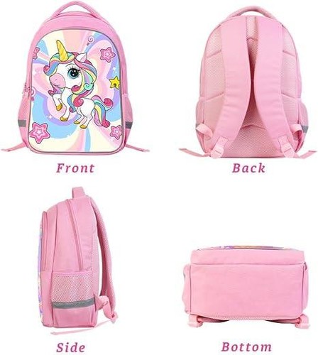 Pink Unicorn Backpack – Lightweight Kids School Bag with Laptop Pocket - Picture 5 of 5