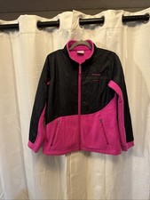 Girls Columbia Fleece Black And Pink Jacket Cost Size Extra Large 18/20 Zip