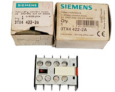 NEW Siemens 3TX4 422-2A Auxiliary Contact Block 3TX4422-2A 2NO+2NC *LOT OF 2*