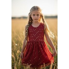 Wonder Nation Red Sequin Party Dress Girls XL 14-16 Dress