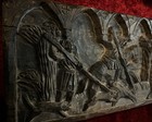 Antique Gothic Medieval Wooden Carved Panel The Hunting Scene Wall Art Plaque — photo 2