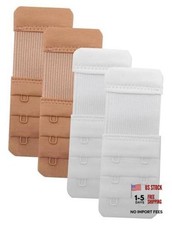 Women's Bra Extenders 2 Hook/3 Stretchy Bra Extenders 2 Hook White/Skin Color
