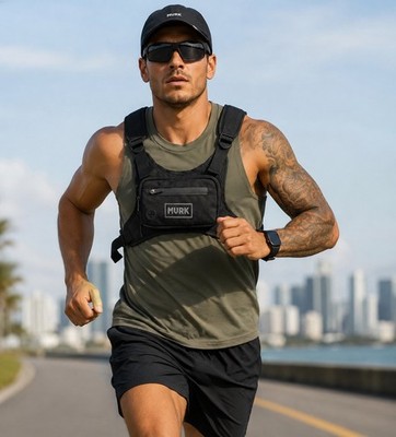 Water Resistant Running Vest Chest Pack, Phone Holder  Running, Lightweigh new 