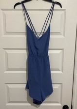 Blue Blush Blue Double-Strap One-Piece Romper Large