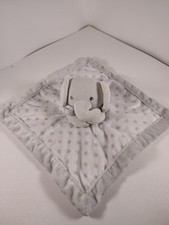 Falls Creek Baby Elephant Lovey Rattle Plush Security Blanket Gray White Stars