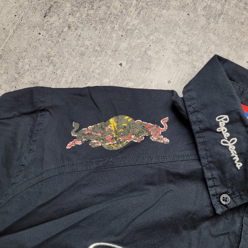 Vintage Red Bull Pepe Jeans Formula 1 Racing F1 Sebastian Vettel Shirt Size L - Picture 6 of 9