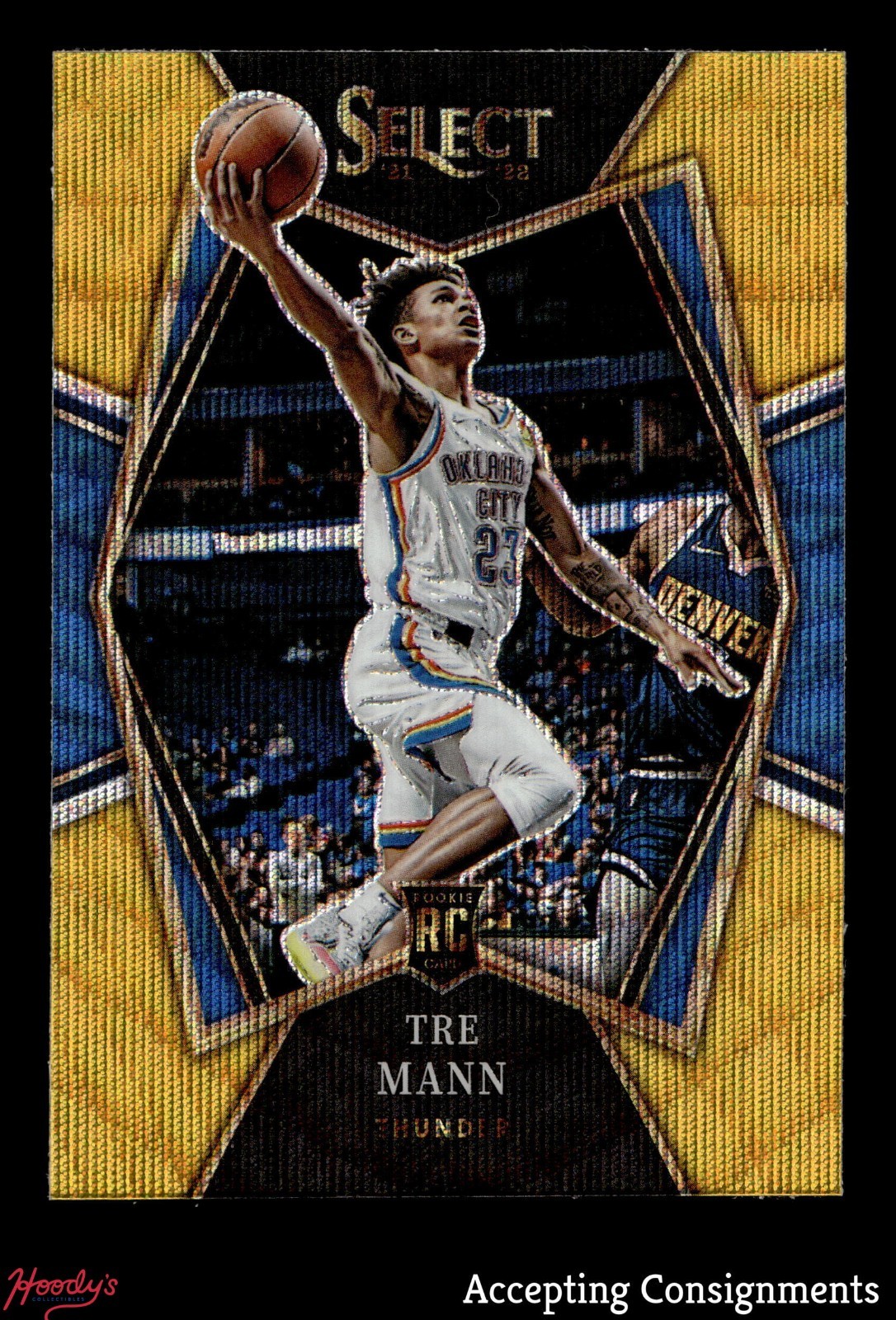 2021-22 Select Prizms Gold Wave #141 Tre Mann RC ROOKIE THUNDER PREMIERE LEVEL