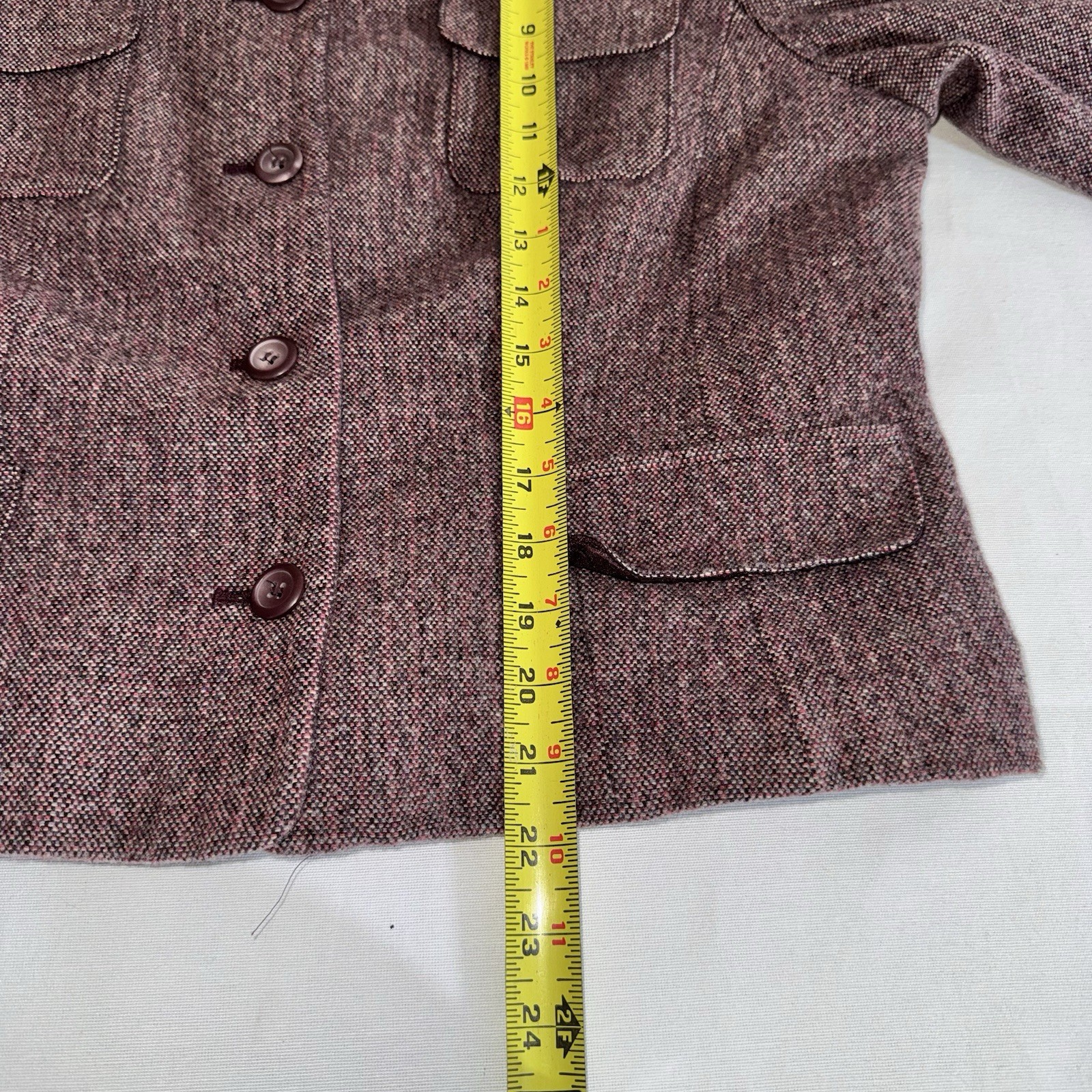 Pendleton Purple Herringbone Button Collared Pock… - image 6