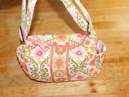 VERA BRADLEY RETIED PETAL PINK SHOULDER/CROSSBODY BAG W/TORTOISE SHELL HARDWARE - Picture 3 of 16