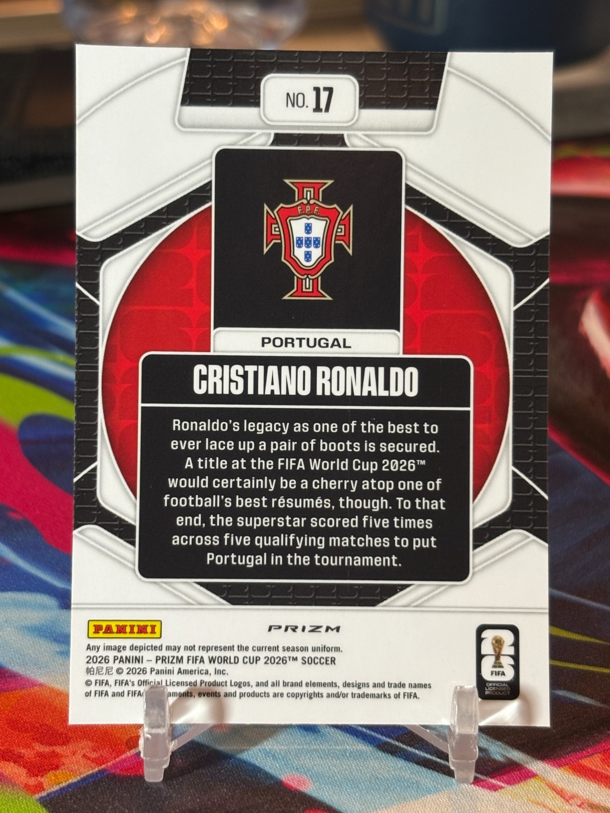 2026 Panini Prizm FIFA World Cup "Trophy Hunting" CRISTIANO RONALDO #17 **Prizm view 2
