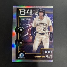 COOPER PRATT 2025 Bowman Top 100 Prospect #BTP-64 Milwaukee Brewers Chrome