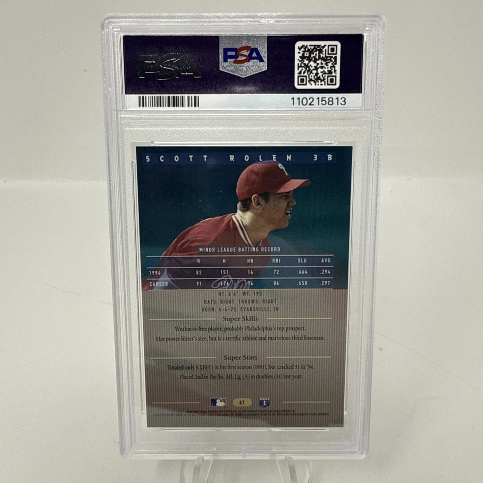 Bowman's Best Scott Rolen 1995 azul 87 PSA 8 Foto 3 de 3