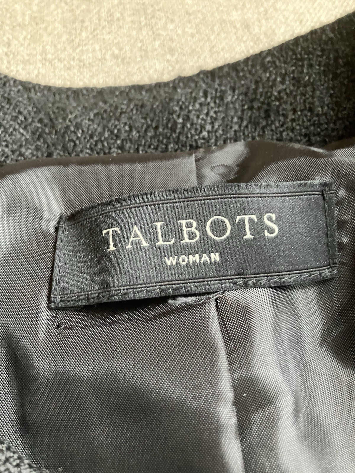 Talbots Wool Blend Button Front Black Blazer 14 X… - image 4