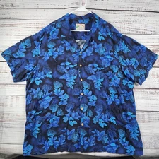 PARADISE FOUND Men's Sz 3X Ohia Lehua Hawaiian Short Sleeve Rayon Shirt