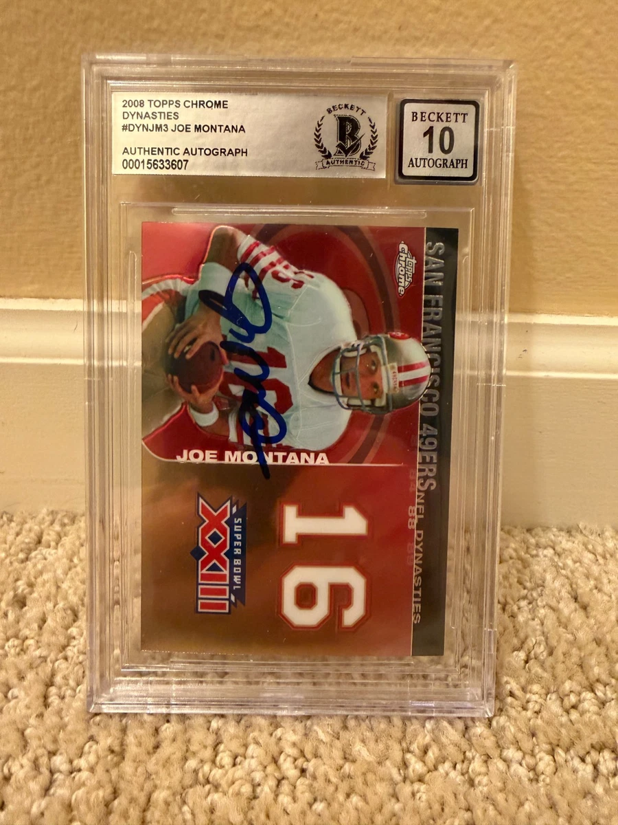 Topps Joe Montana Autographed Football Sports Trading Cards