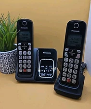 Panasonic KX-TGD830M Dual Cordless Phone w/ Answering Machine - Tested Working 