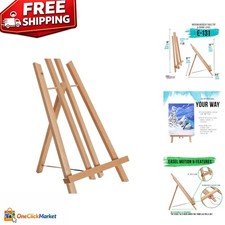 Versatile 14" Beechwood Display Easel - Lightweight Tabletop Stand for Art