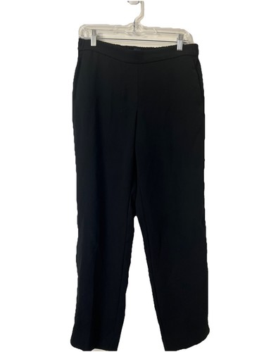J CREW JAMIE PANTS BLACK SIZE 10 PULL ON With Pockets Adjustable Elastic Waist  - Picture 1 of 7