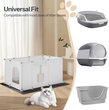Cat Litter Box Enclosure with Large Oxford Mat Litter Box Shield with Row-Hook