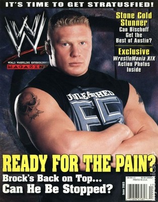 World Wrestling Entertainment Magazine Jun 2003 VG Stock Image Low Grade