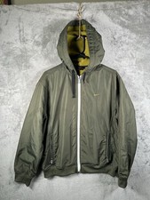 VTG Nike Fleece Lined Zip Up Windbreaker Jacket Youth Large 12-14 Olive Green