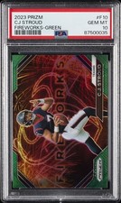 2023 PANINI PRIZM FIREWORKS GREEN PRIZM #F10 CJ STROUD PSA 10