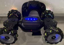 Remote Control Stunt Car 2.4G 360 Rotating Wheels LED Lights Black/Green