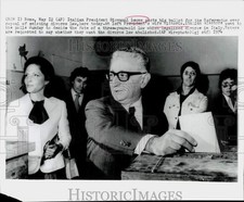 1974 Press Photo President of Italy Giovanni Leone and Wife Vittoria in Rome