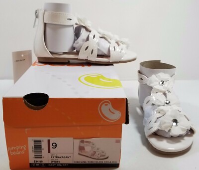 Girl s Toddler Shoes- Sz 9 Toddler White. By Jumping Beans. - in Box NEW