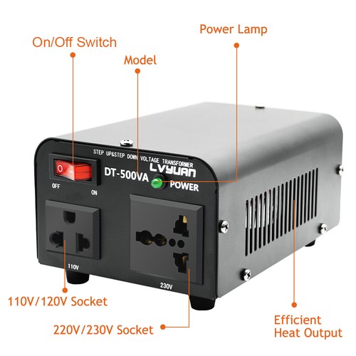 Transformador Convertidor de Voltaje Step Up Step Down 500W 220V a 110V 110V a 220V - Imagen 7 de 13