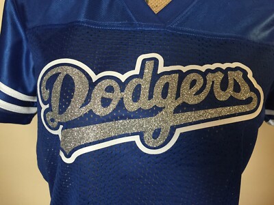 Los Angeles Dodgers Women's Glitter Baseball Jerseys in