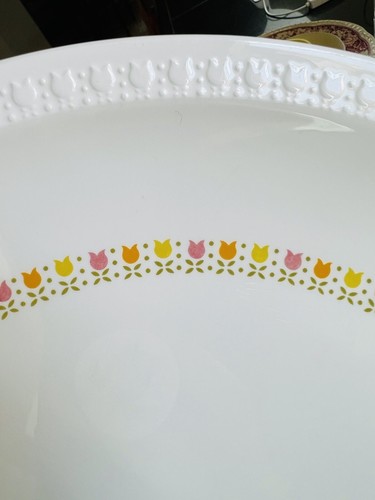 Vintage Corning Centura April Tulip Round Platter MCM Farmhouse Decor Spring 12" - Picture 2 of 7