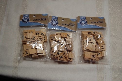 3 Packs Wood Alphabet Tiles .75" 60/Pkg-Uppercase, 180 Total Tiles - Picture 1 of 2