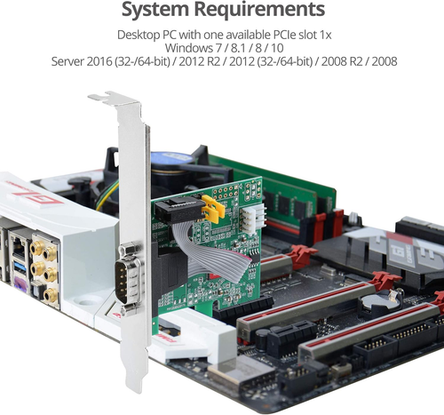 Single Serial Pcie Card Adapter, 16650 UART, Baud Rates up to 250Kbps, PCI - Picture 5 of 7