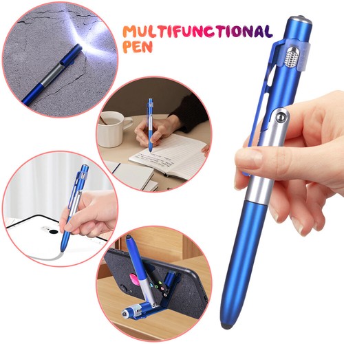 4-in-1-Multifunktions-Kugelschreiber mit LED-Licht, faltbarer Telefonhalter (bla - Bild 3 von 10