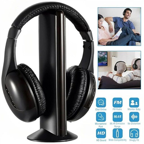 Wireless TV Headphones 5 In 1 Home Headset For TV Watching TV Ear Microphone - Picture 13 of 17