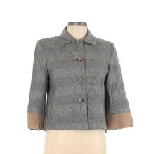 Harve Benard Wool Cashmere Blend Houndtooth Button Up Blazer Jacket Women's 10 P