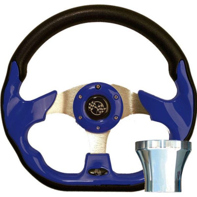GTW E-Z-GO Blue Racer Steering Wheel Chrome Adaptor Kit (Fits 1994.5-Up)